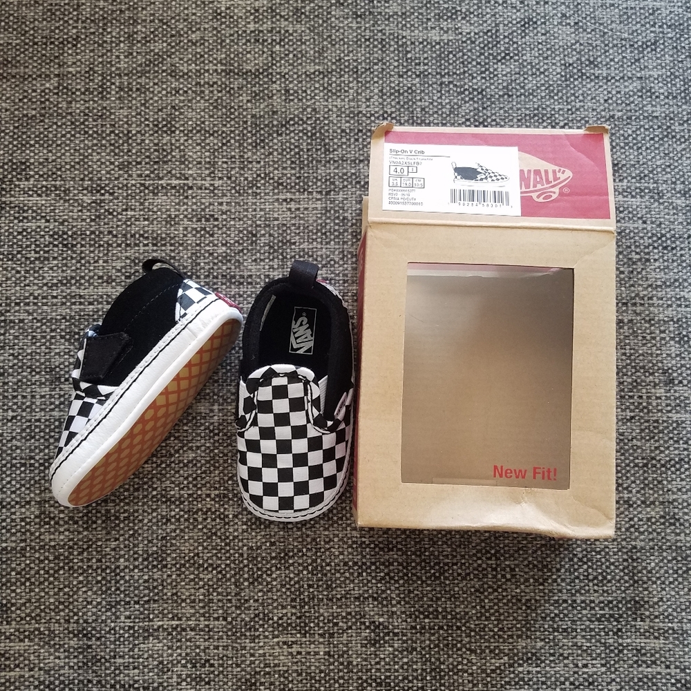 Baby Vans Crib Shoe Checkerboard Slip On 4
